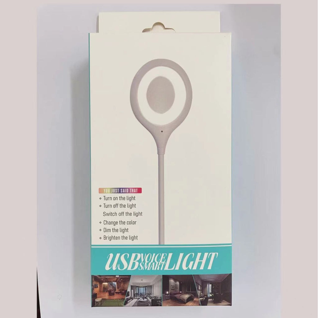 USB Voice Control Night Light - Mini Portable Bedside Lamp with 3-Level Dimming, Smart Sound Activated LED Desk Light for Bedroom, Dorm, Travel
