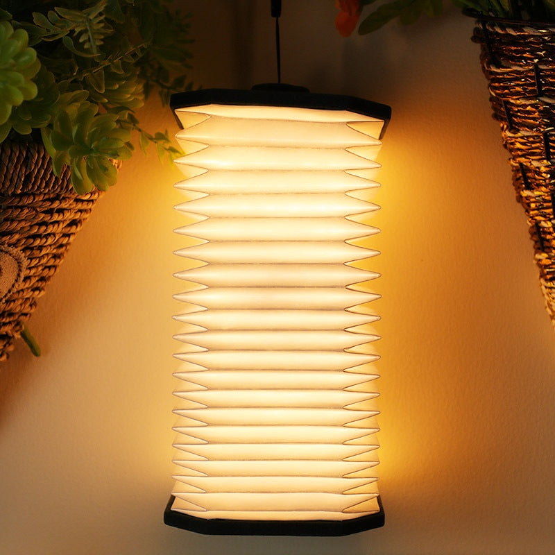 Velvet Accordion Book Lamp - Foldable Paper Night Light with Dual Color Temperature, Rechargeable LED Desk Lamp